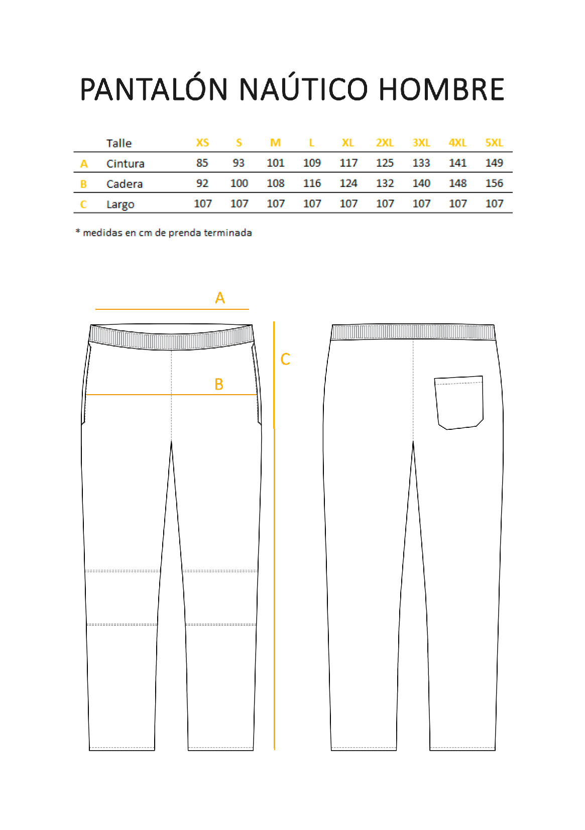 Pantalón Náutico Hombre